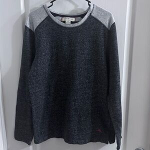 Tommy Bahama Men's Two-Tone Gray Crewneck Sweater